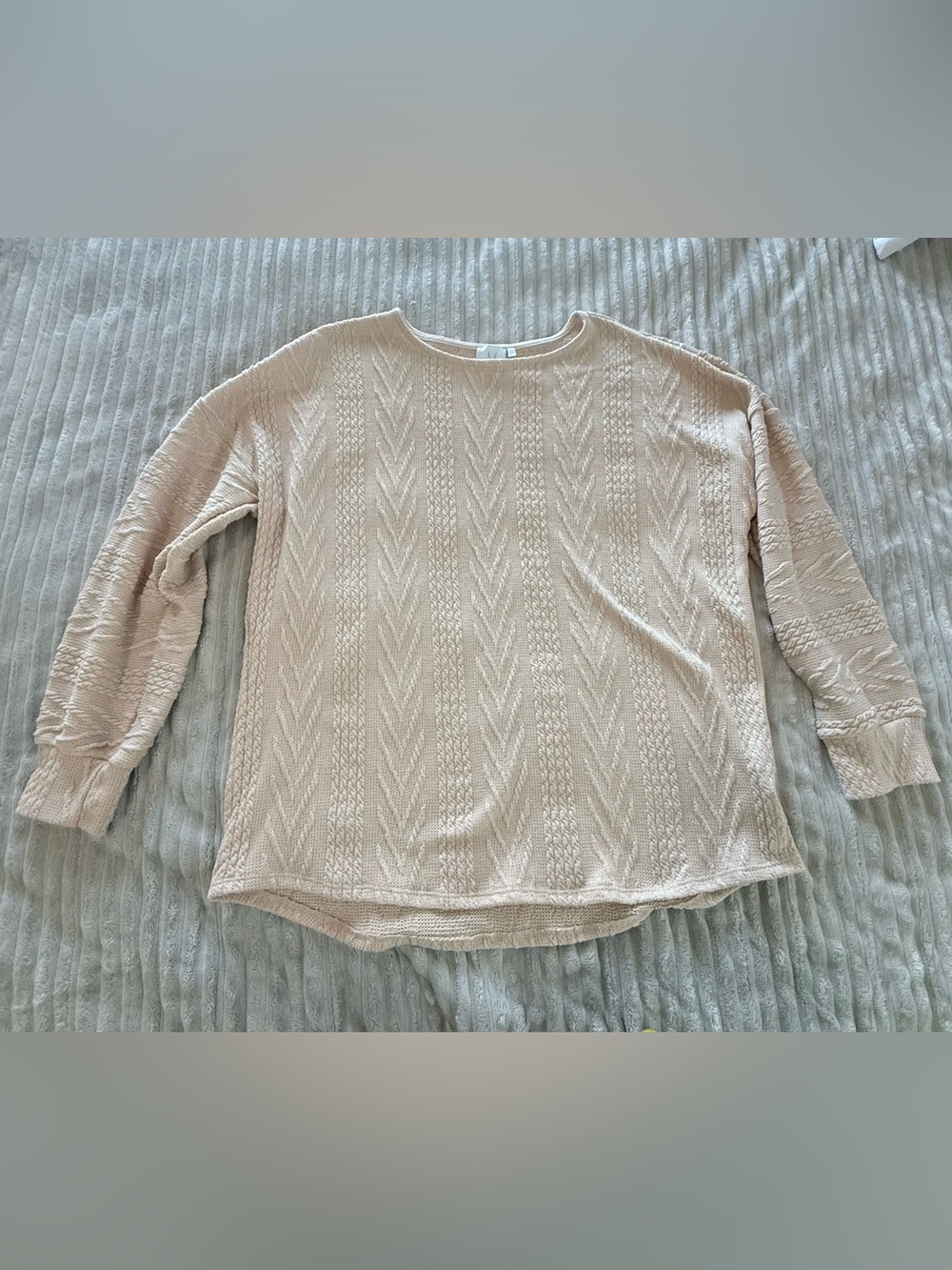 Cream Textured Scoop Neck Sweater - The Mint Julep Boutique